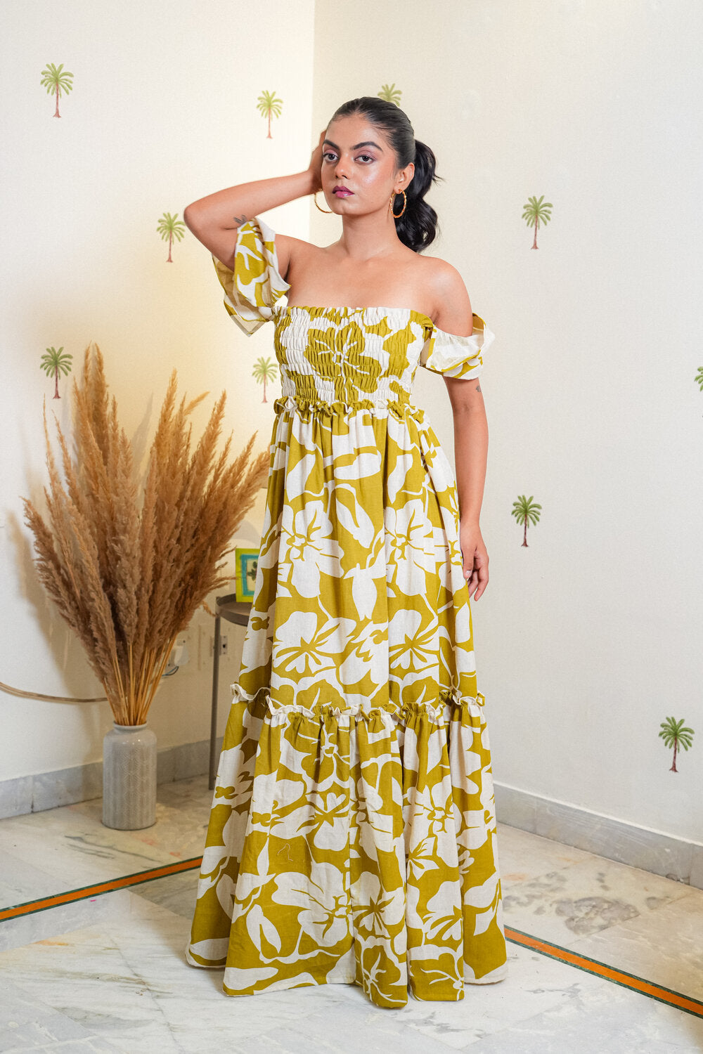 Ayanka Smocked Bodice Flared Dress