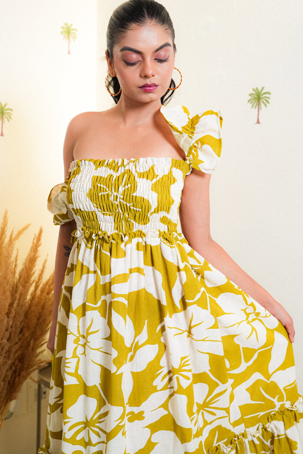 Ayanka Smocked Bodice Flared Dress