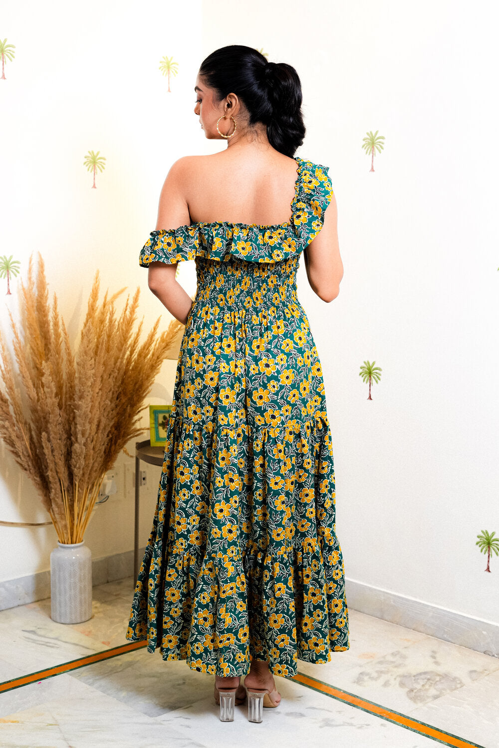 Irina Floral Print Cotton A-Line Dress