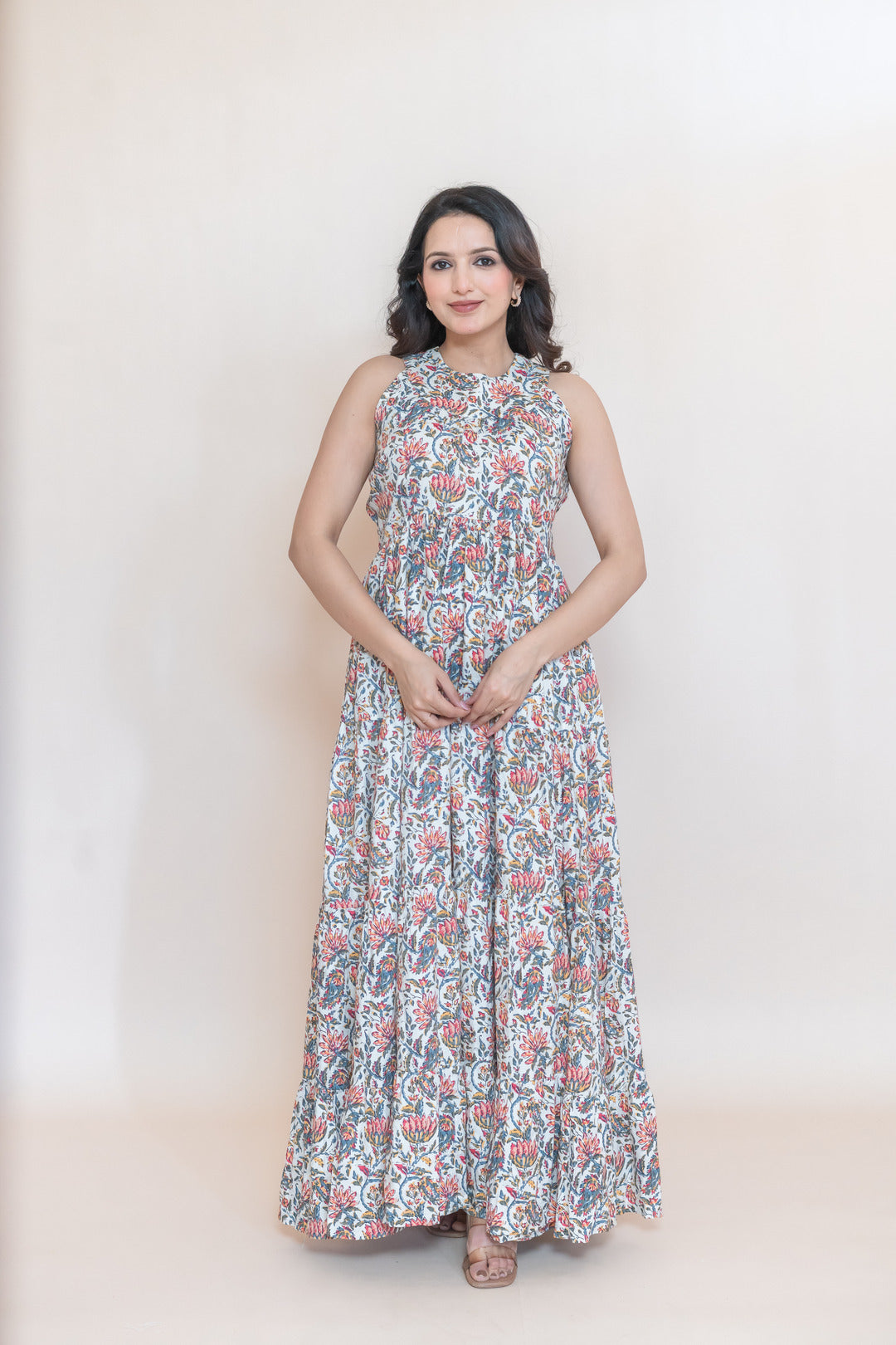 VRITI FLORAL RYON COTTON DRESS