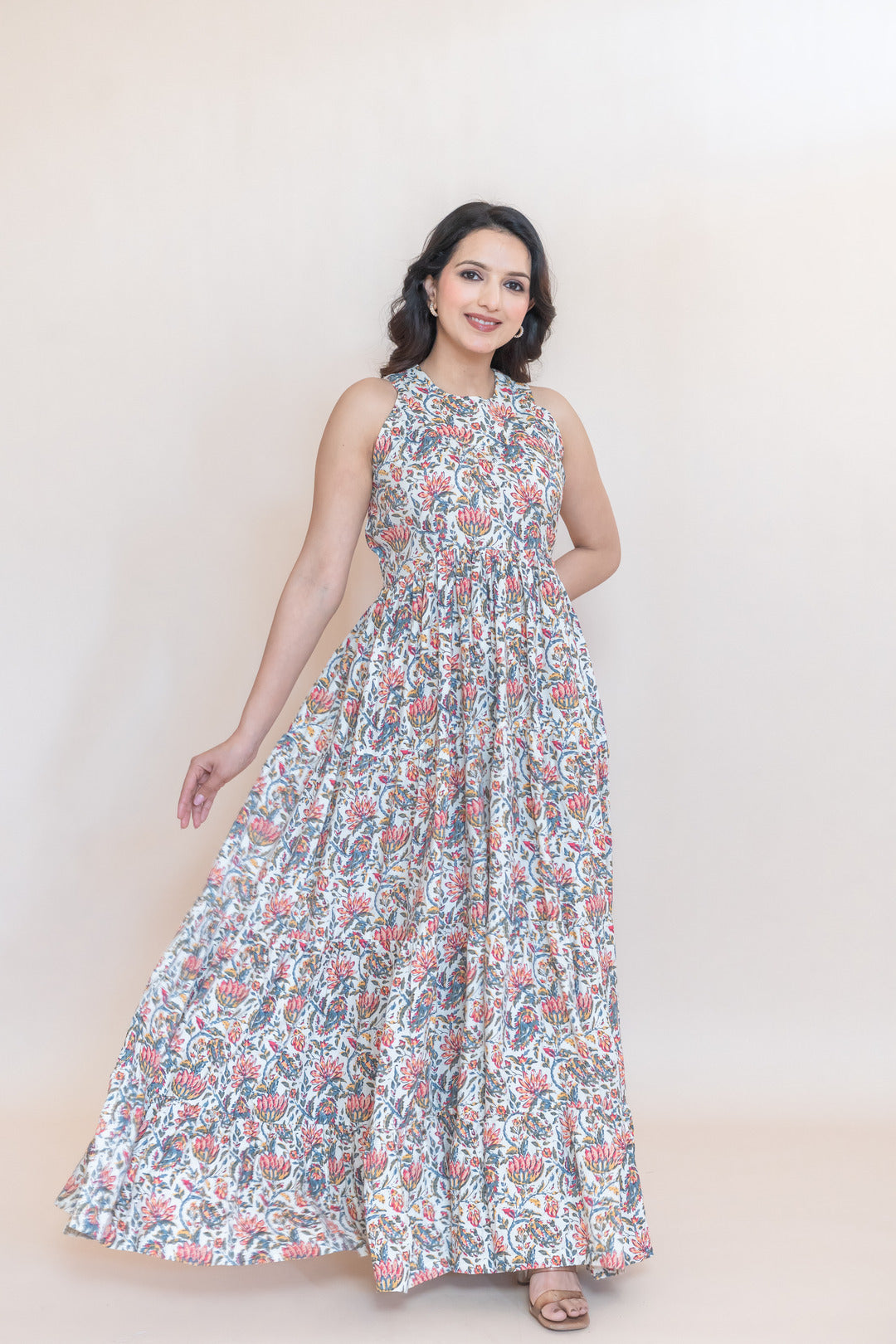 VRITI FLORAL RYON COTTON DRESS