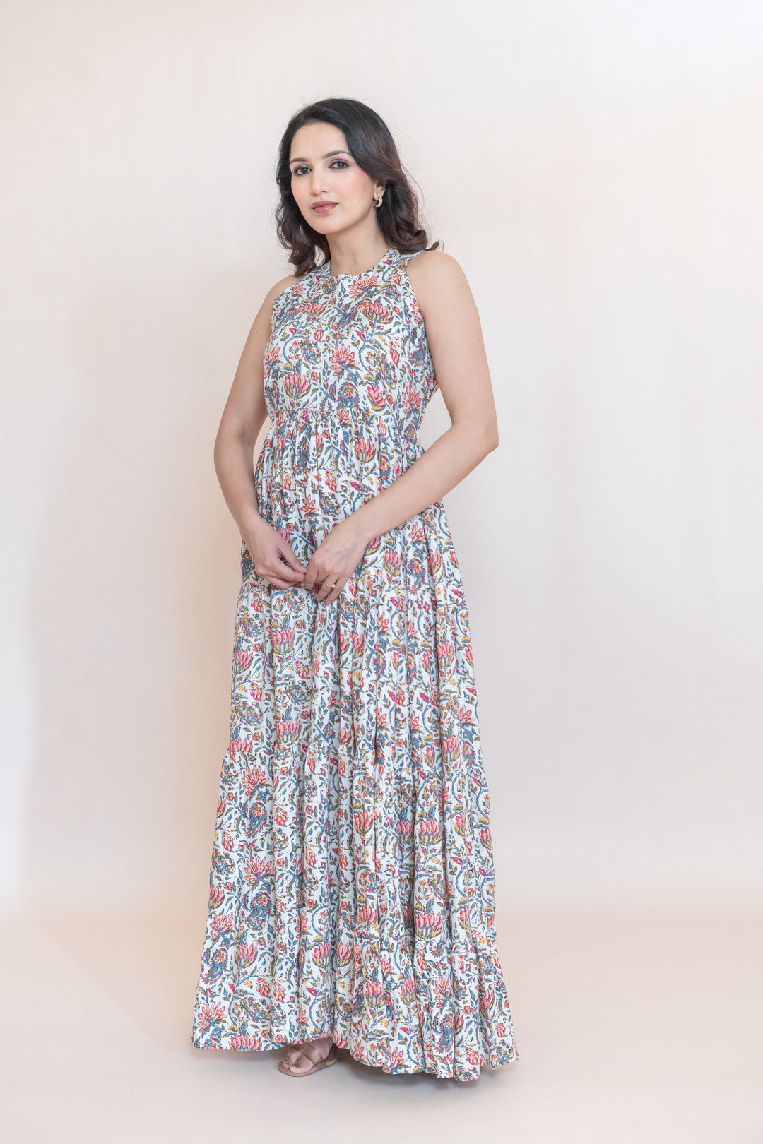 VRITI FLORAL RYON COTTON DRESS