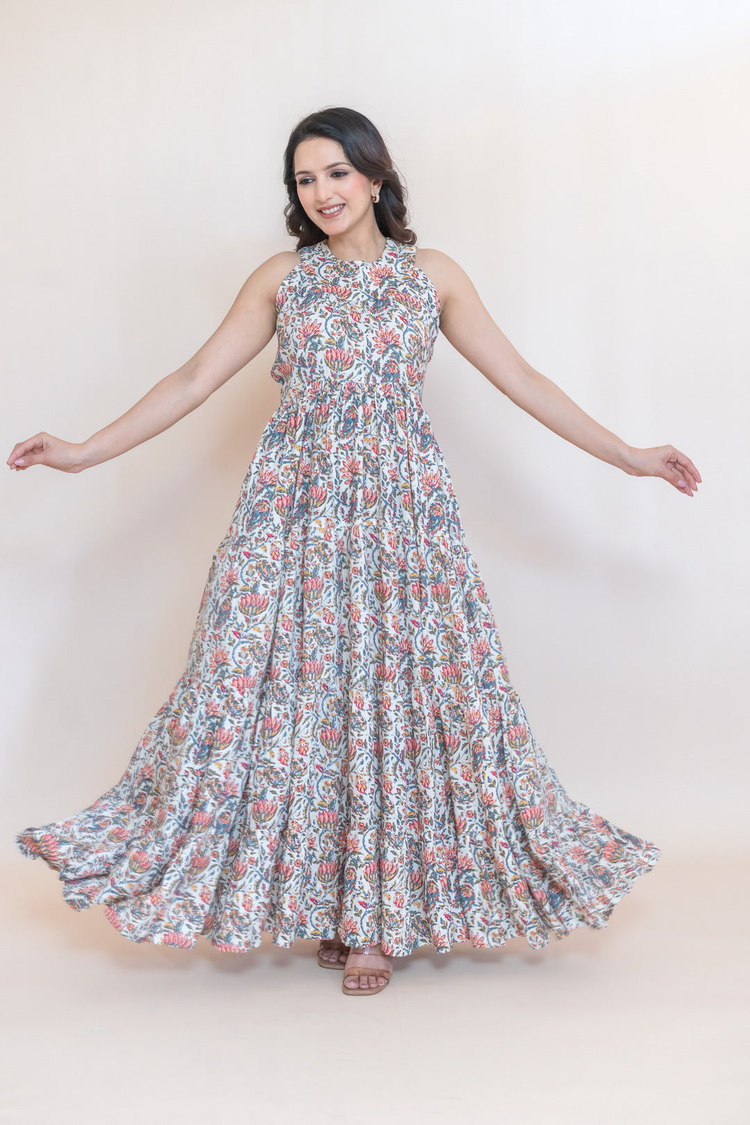 VRITI FLORAL RYON COTTON DRESS
