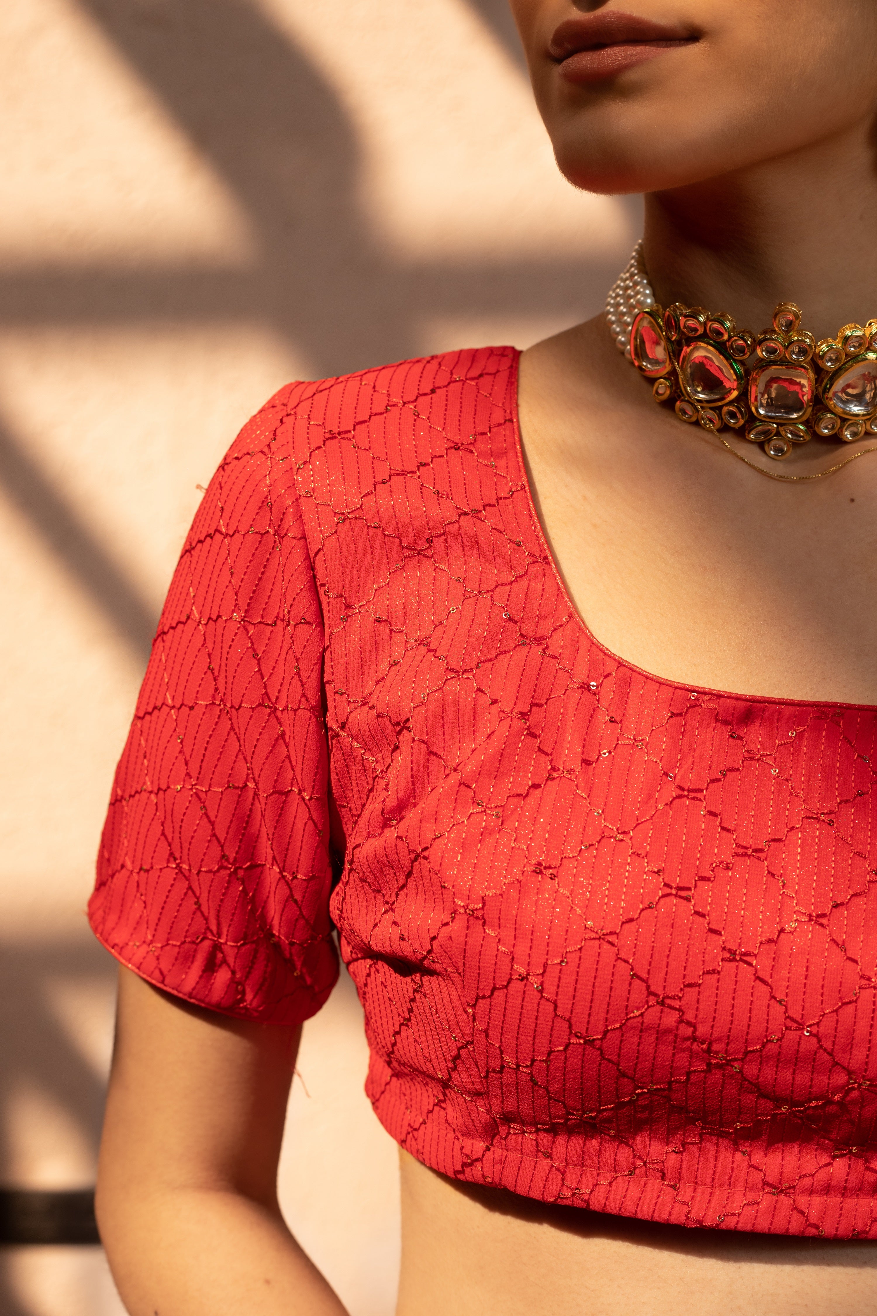 RED VELVET LEHENGA - Sarnya