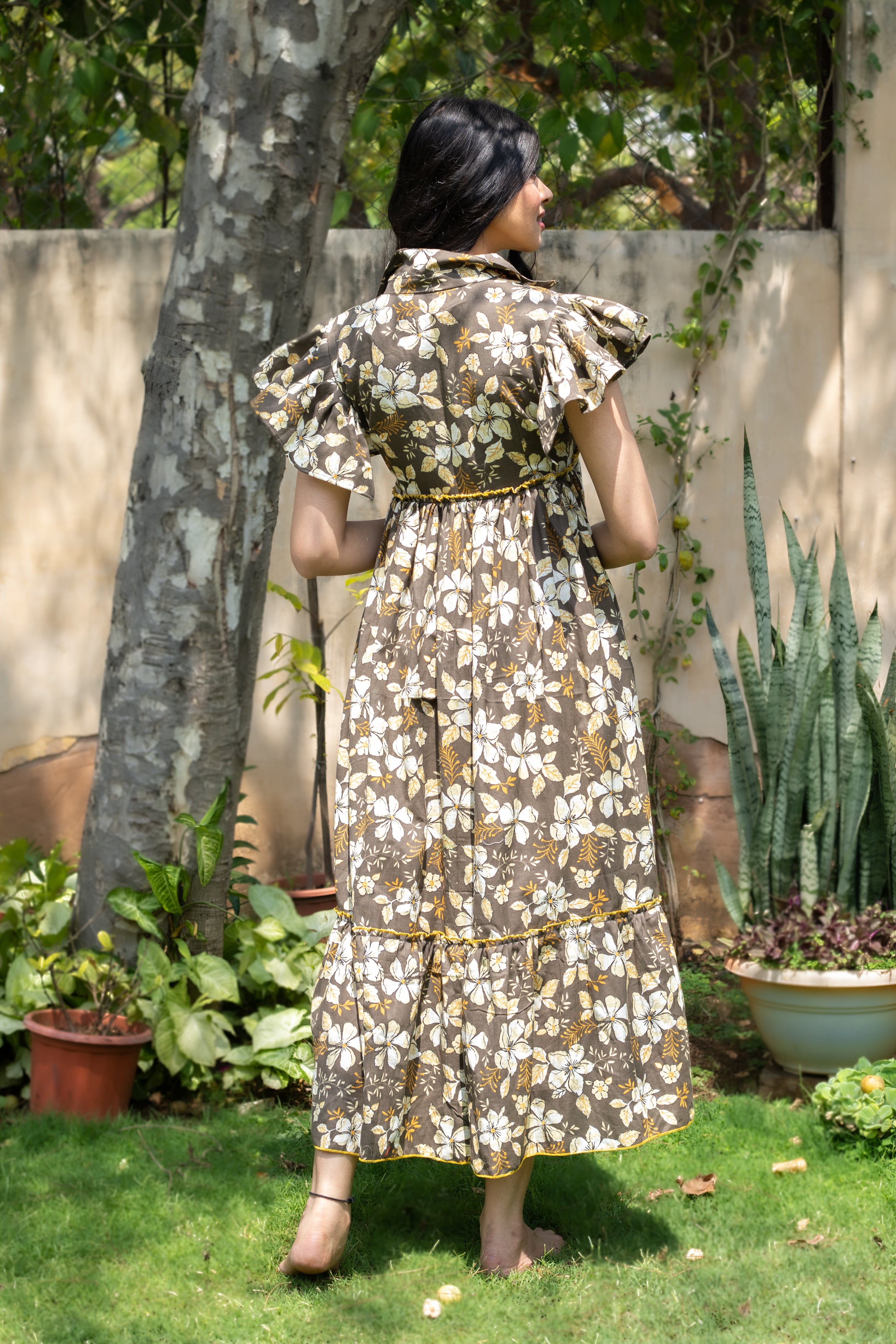 SHADOW FLORAL DRESS - Sarnya