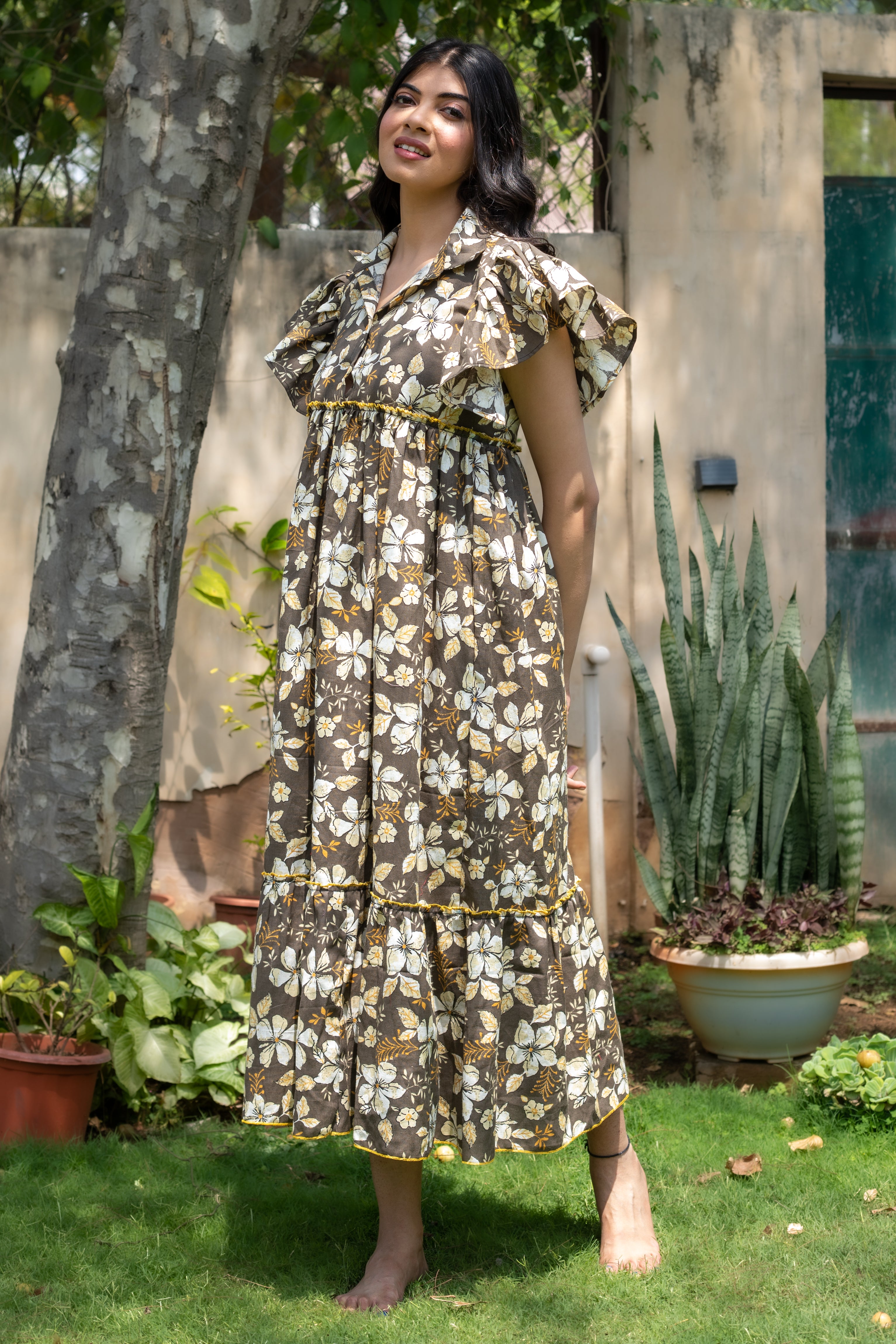 SHADOW FLORAL DRESS - Sarnya