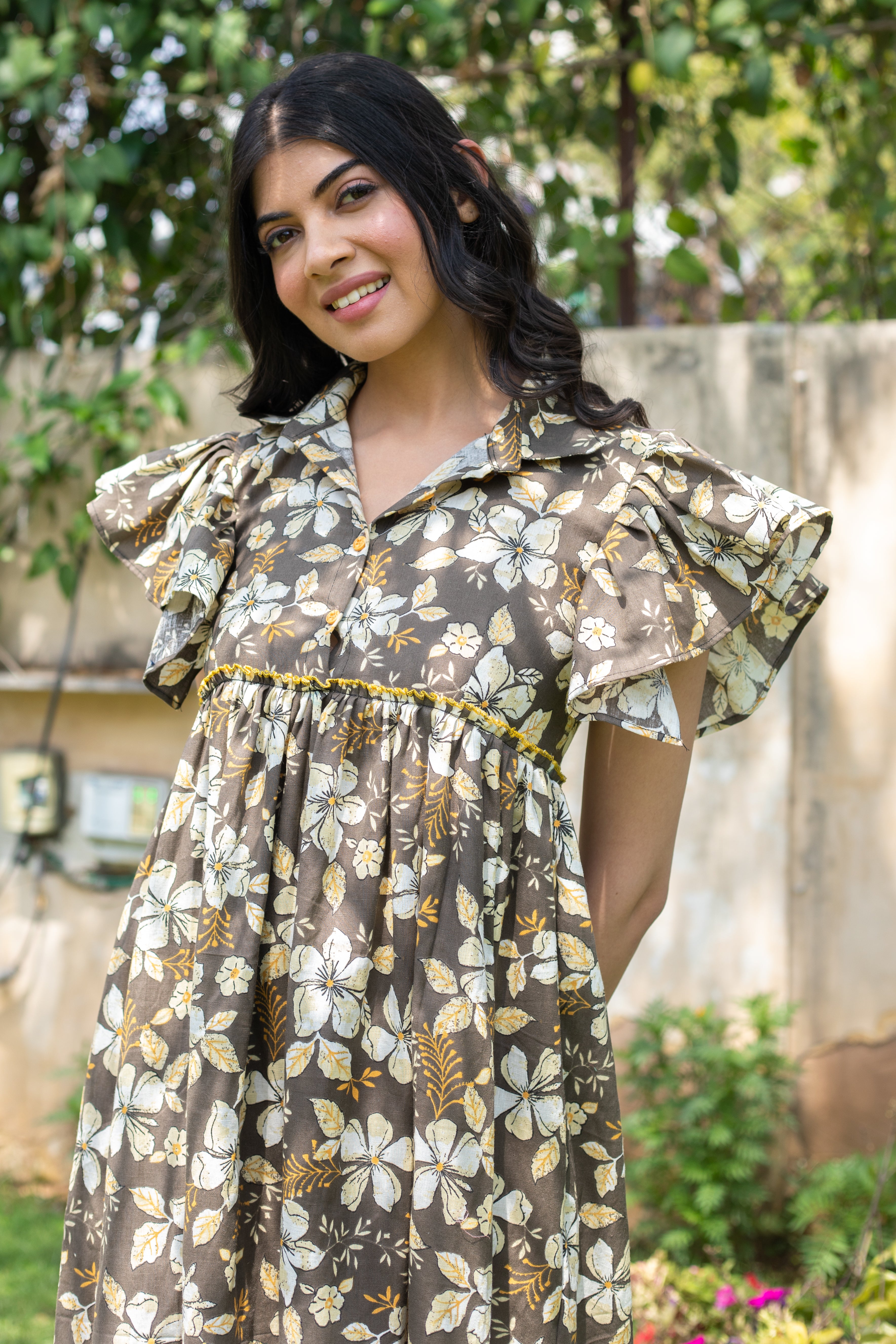 SHADOW FLORAL DRESS - Sarnya