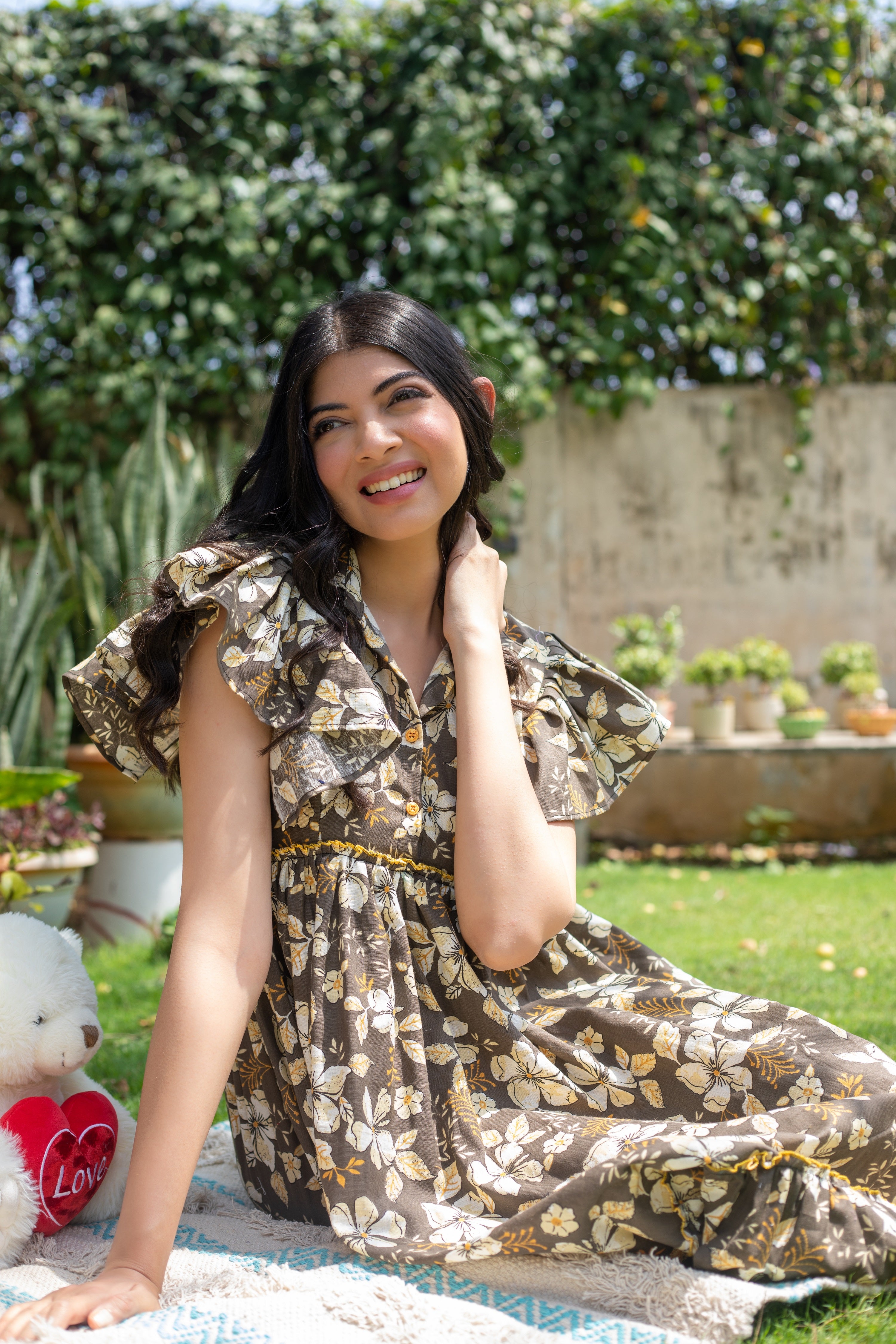 SHADOW FLORAL DRESS - Sarnya
