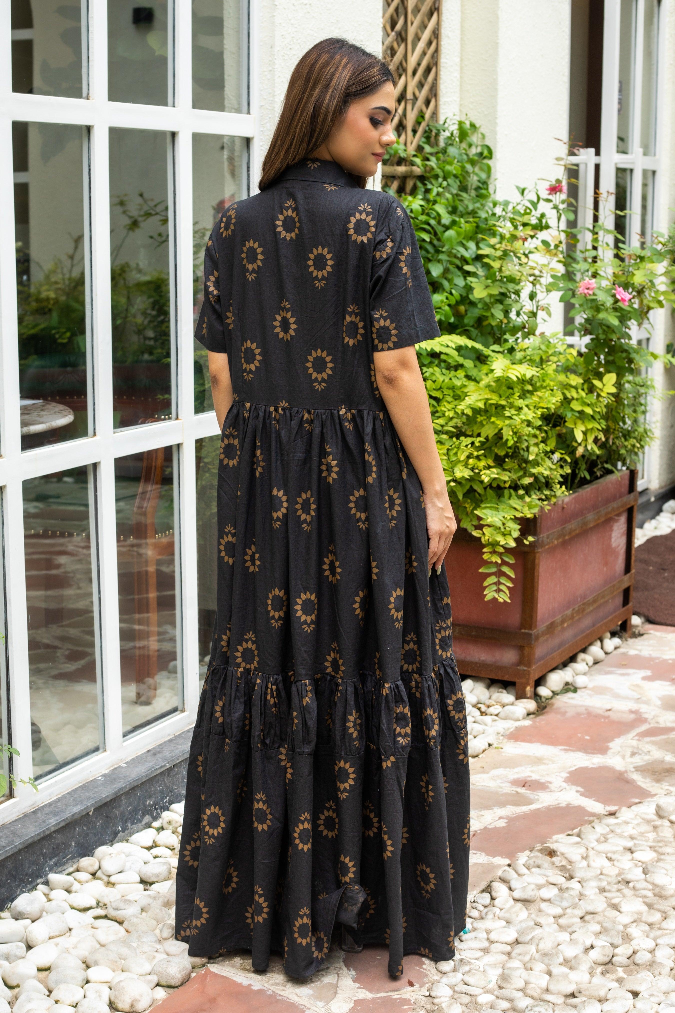 BLACK SUNFLOWER DRESS - Sarnya