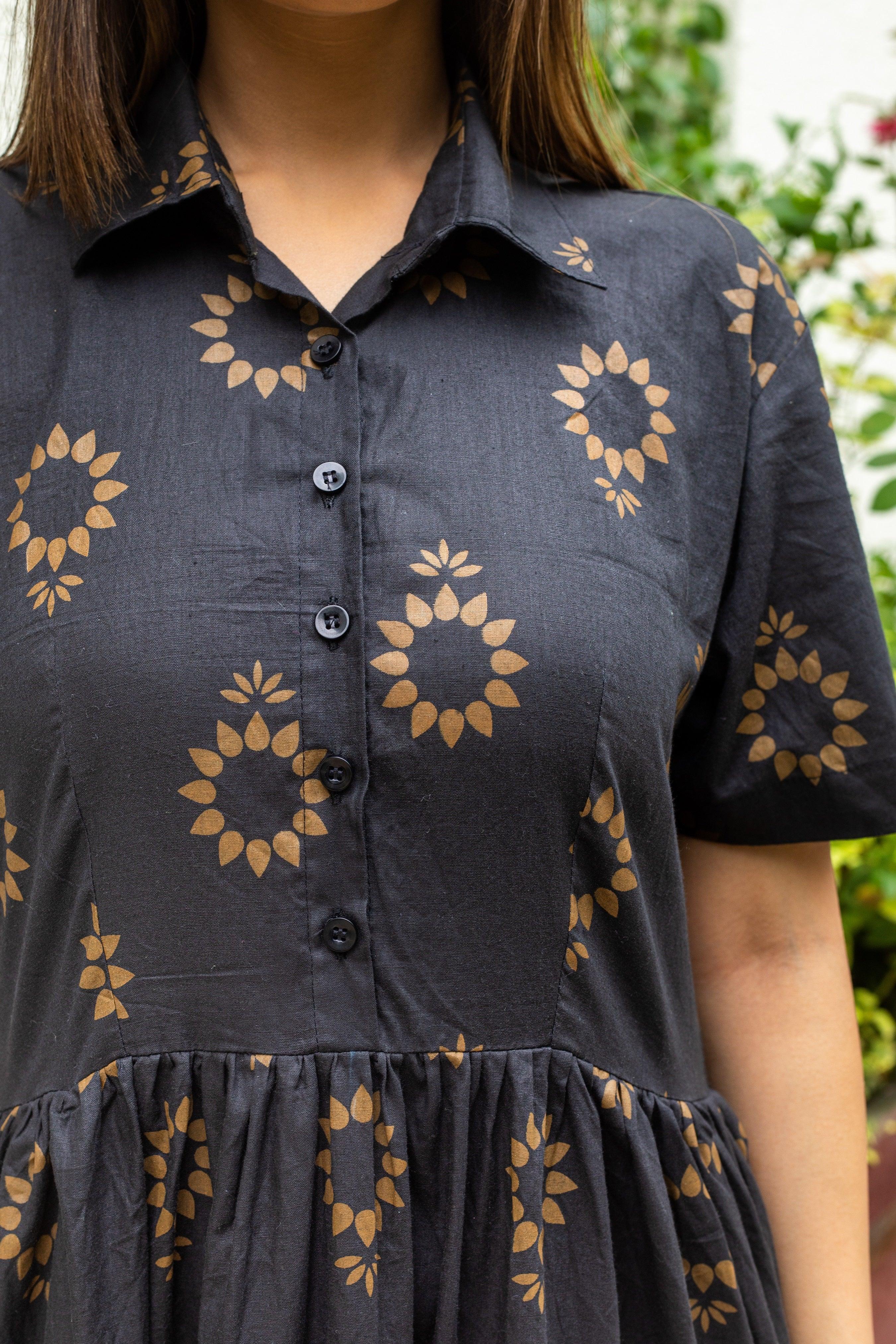 BLACK SUNFLOWER DRESS - Sarnya