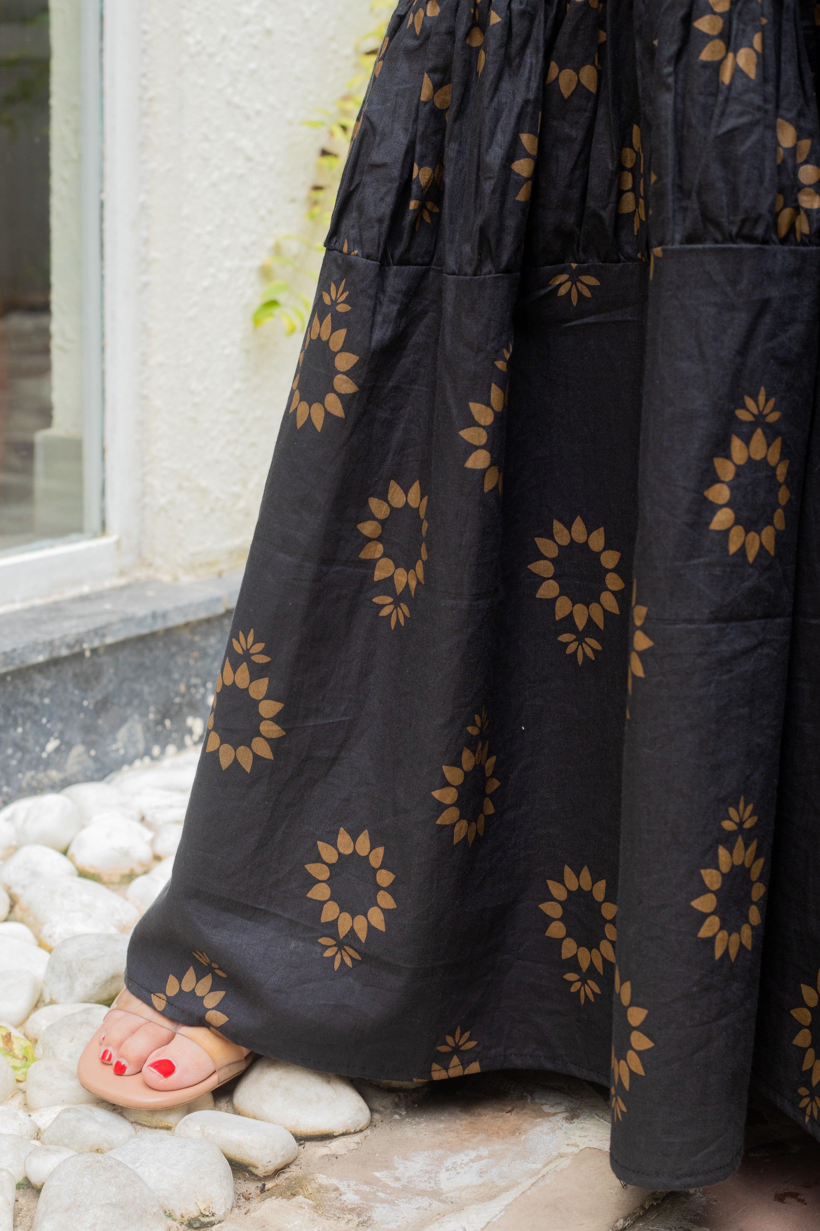 BLACK SUNFLOWER DRESS - Sarnya