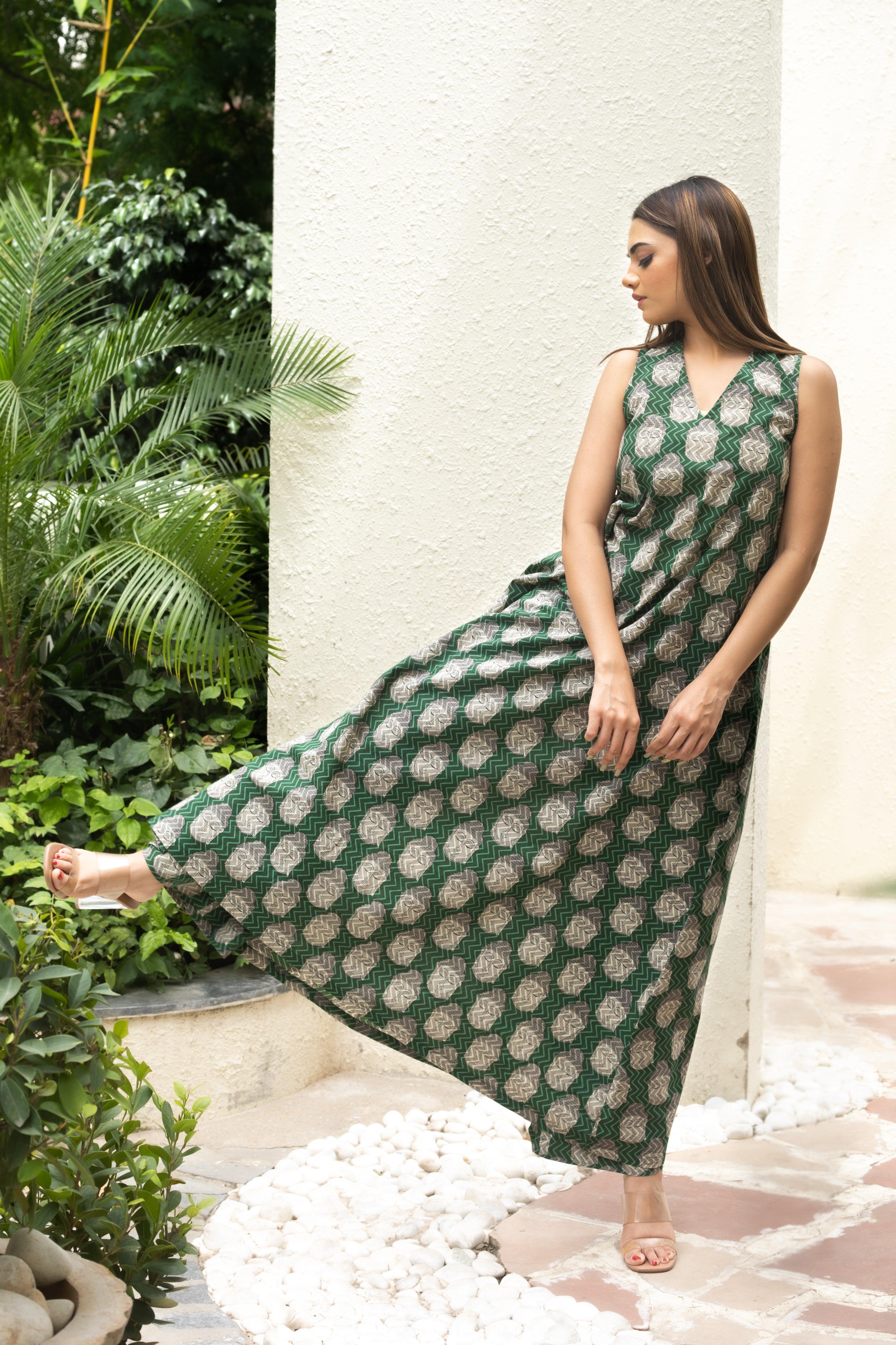 BUDDHA GREEN KURTA - Sarnya