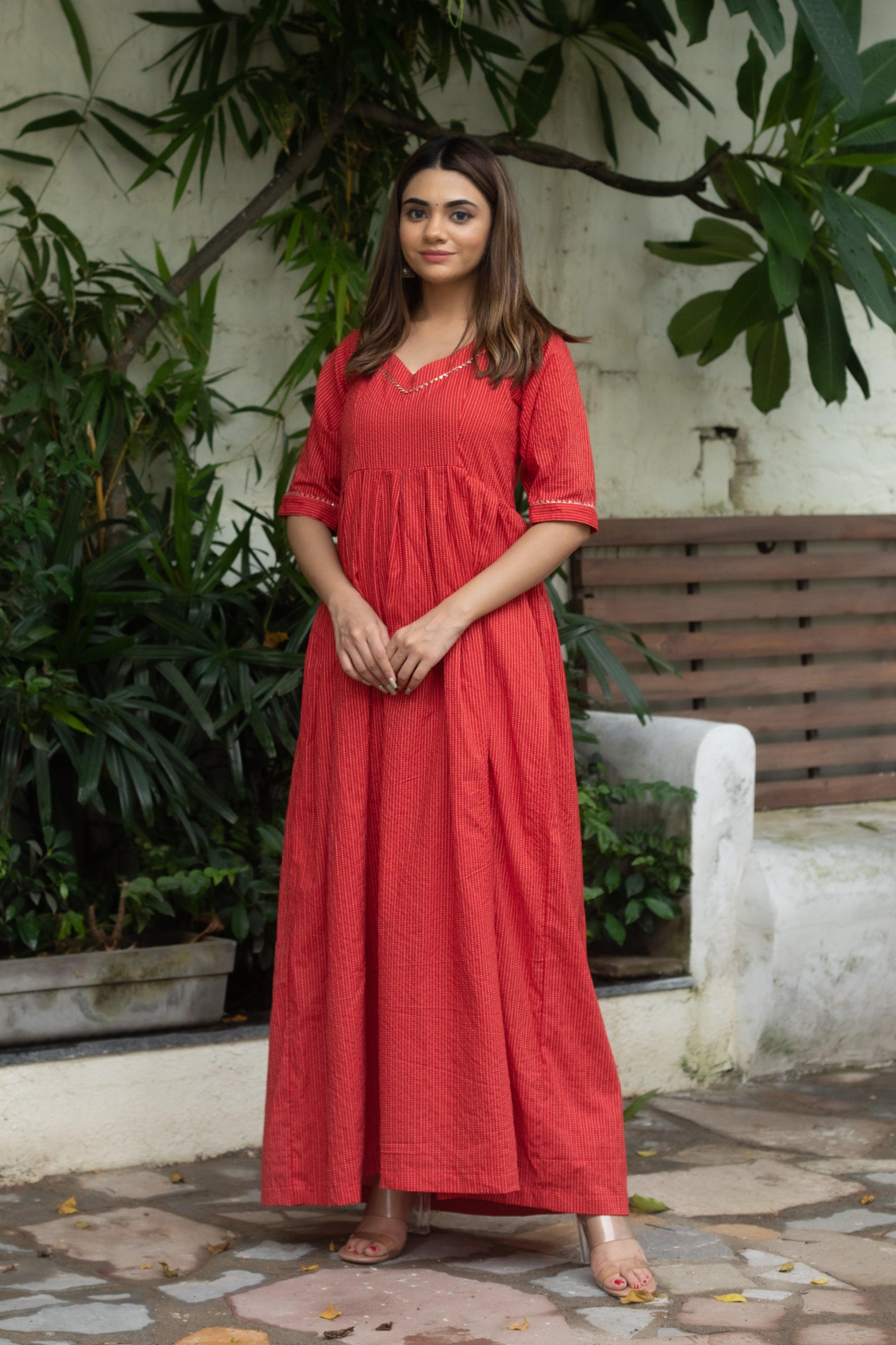 SCARLET RED SUIT SET - Sarnya