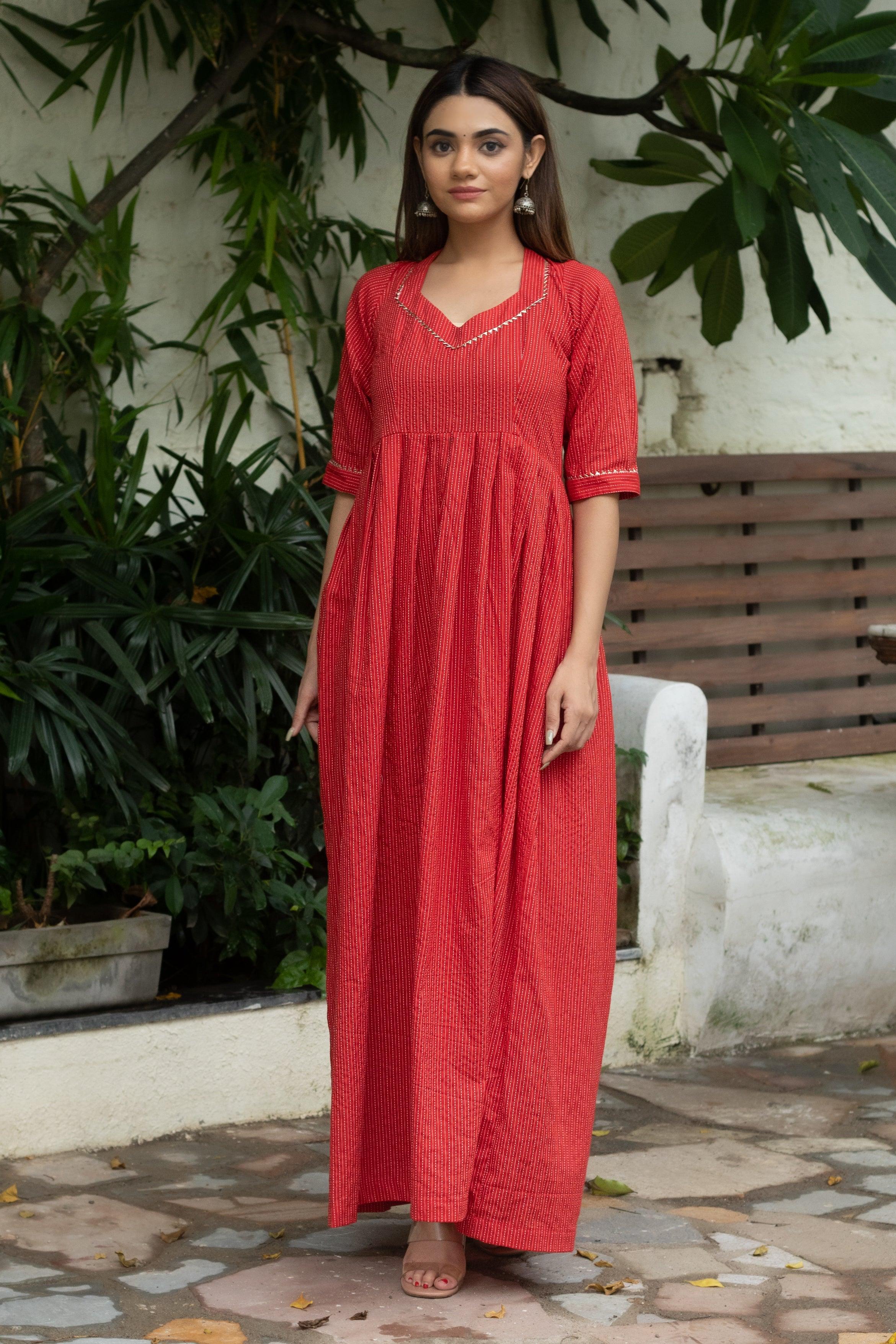SCARLET RED SUIT SET - Sarnya