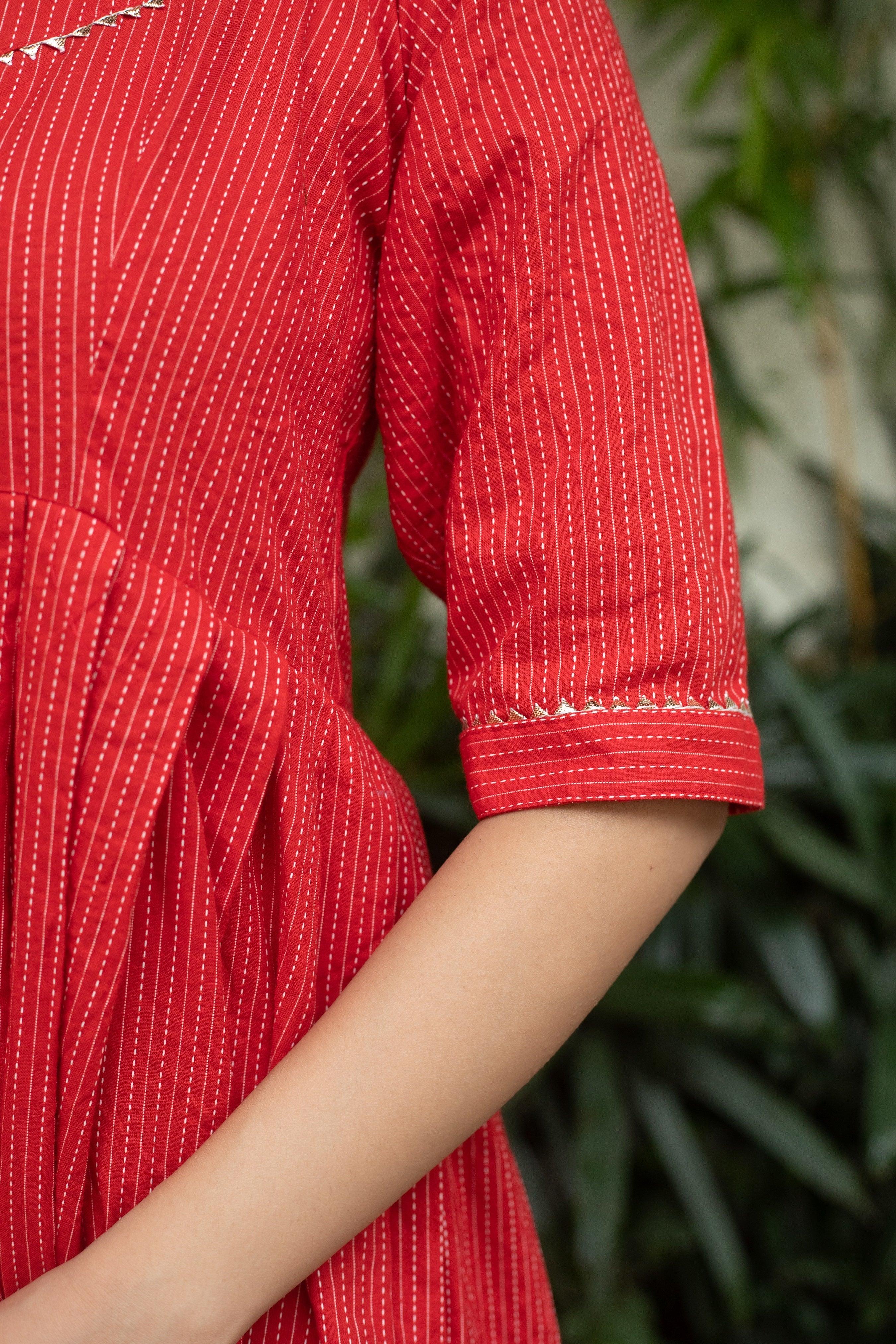SCARLET RED SUIT SET - Sarnya