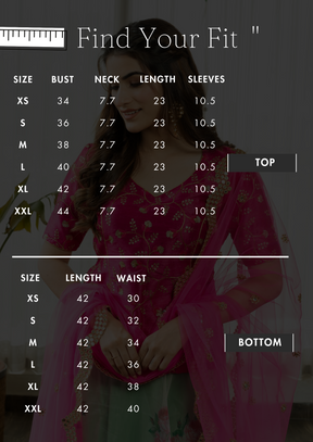 RAASHNA EMBELLISHED LEHENGA WITH PINK DUPATTA - Sarnya