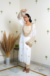 NYRA EMBROIDERED GEORGETTE KURTA SET WITH BLOUSE