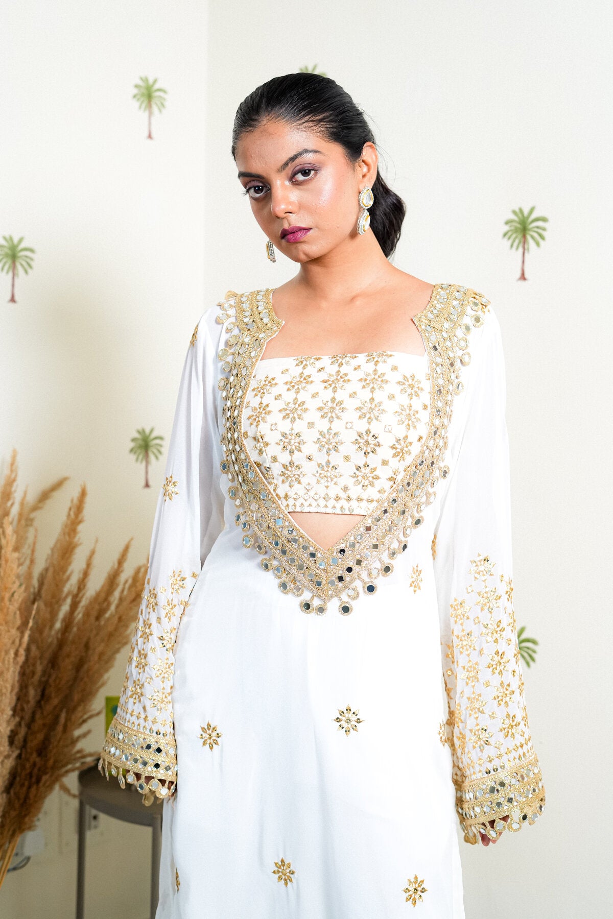 NYRA EMBROIDERED GEORGETTE KURTA SET WITH BLOUSE