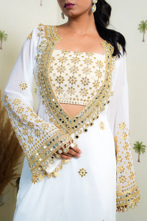 NYRA EMBROIDERED GEORGETTE KURTA SET WITH BLOUSE