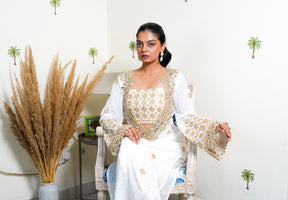 NYRA EMBROIDERED GEORGETTE KURTA SET WITH BLOUSE