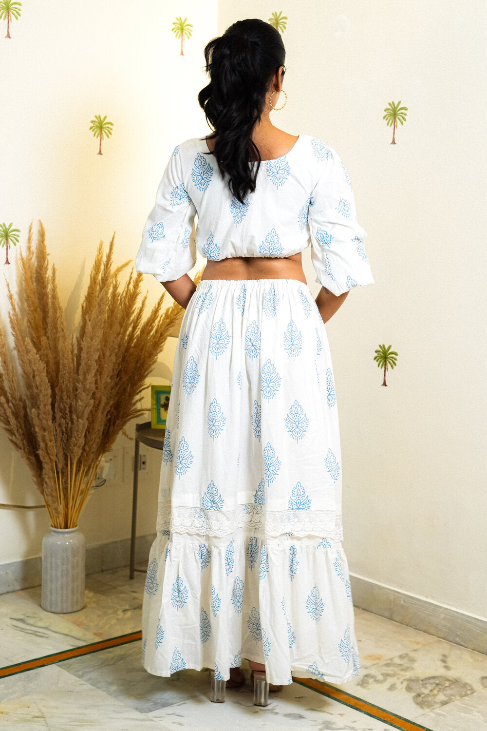 Alana White Cotton Cut-Out Flared Dress