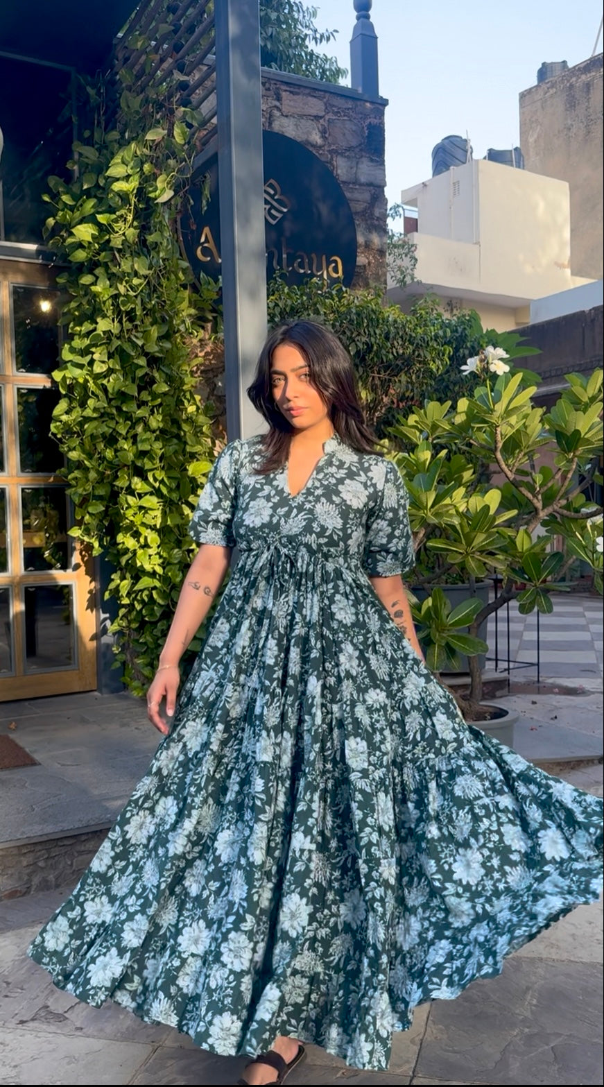 FARHAT COTTON FLARD DRESS