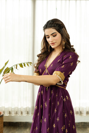 GIVISHA PURPLE EMBELLISHED SET - Sarnya