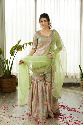 RAAG GEORGETTE SHARARA SET WITH DUPATTA - Sarnya