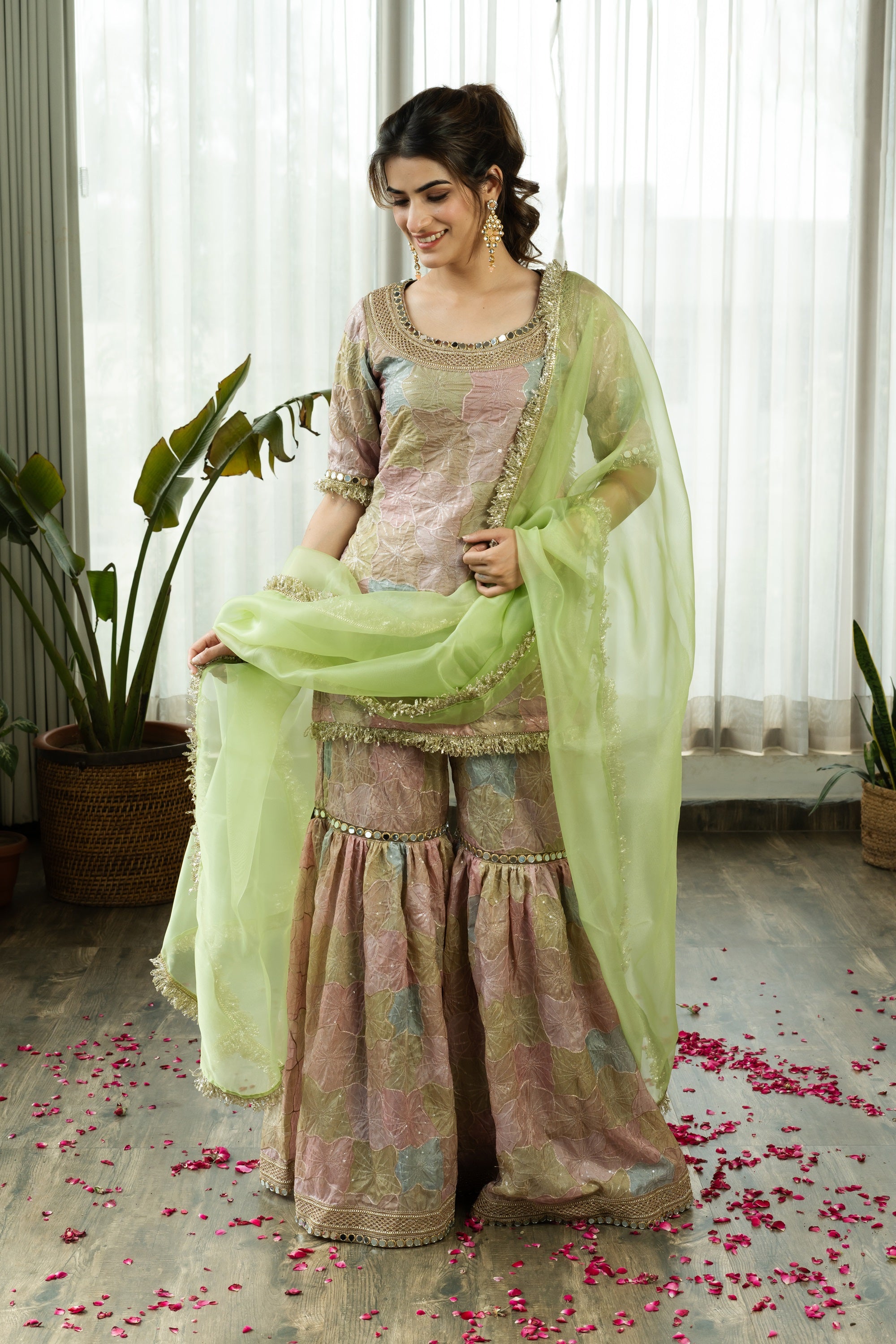 RAAG GEORGETTE SHARARA SET WITH DUPATTA - Sarnya