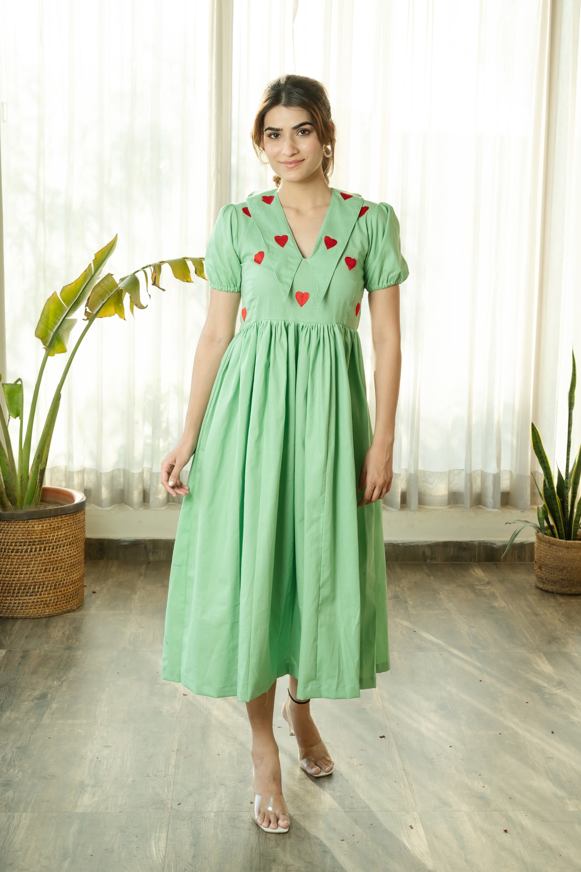 PISTACHIO HEART DRESS - Sarnya