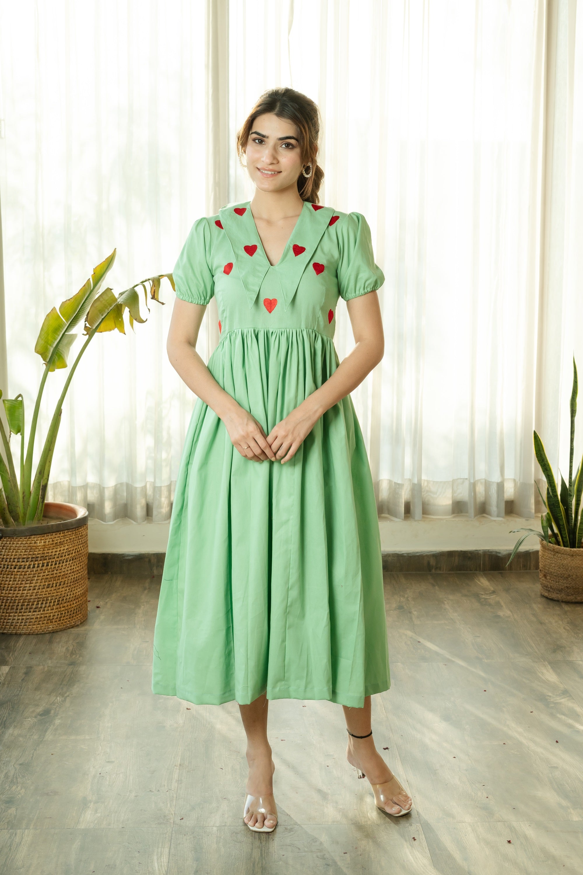 PISTACHIO HEART DRESS - Sarnya