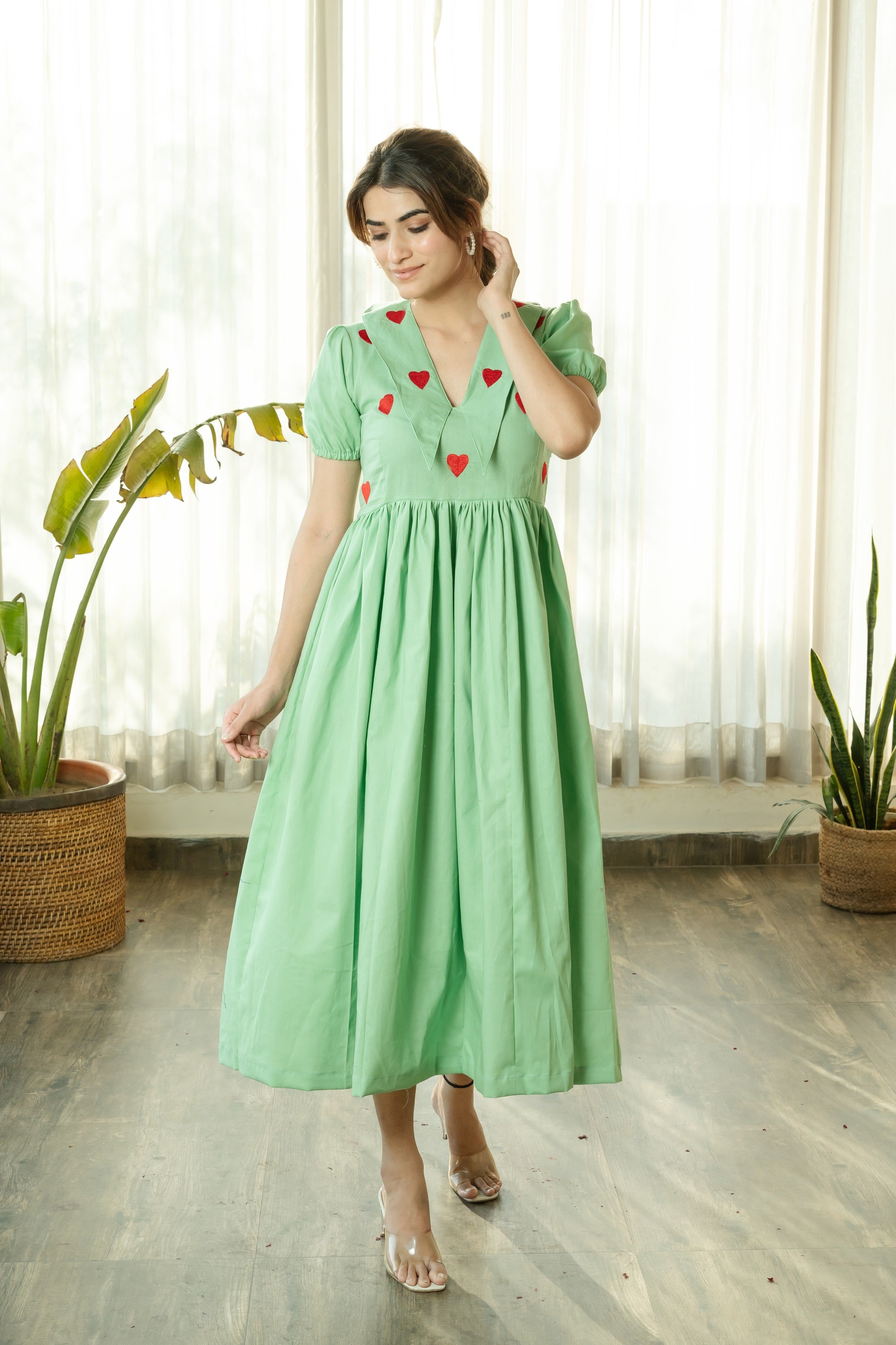 PISTACHIO HEART DRESS - Sarnya