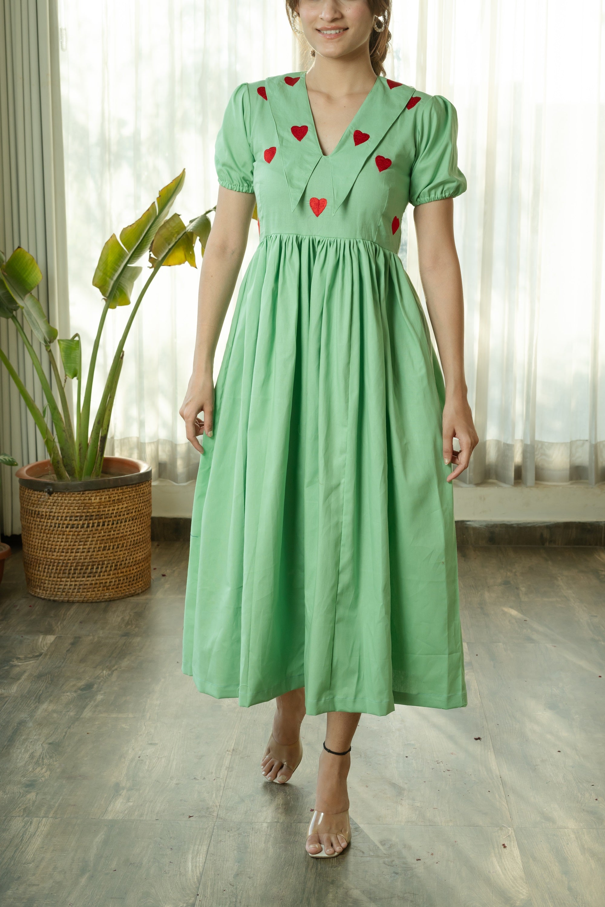 PISTACHIO HEART DRESS - Sarnya