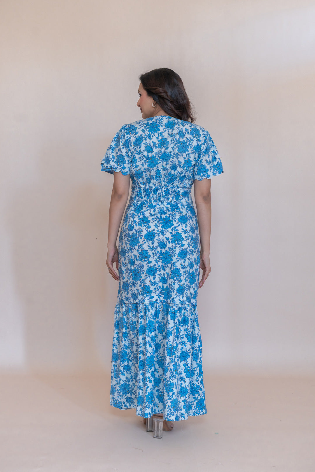 RESHA SKY BLUE FLORAL DRESS