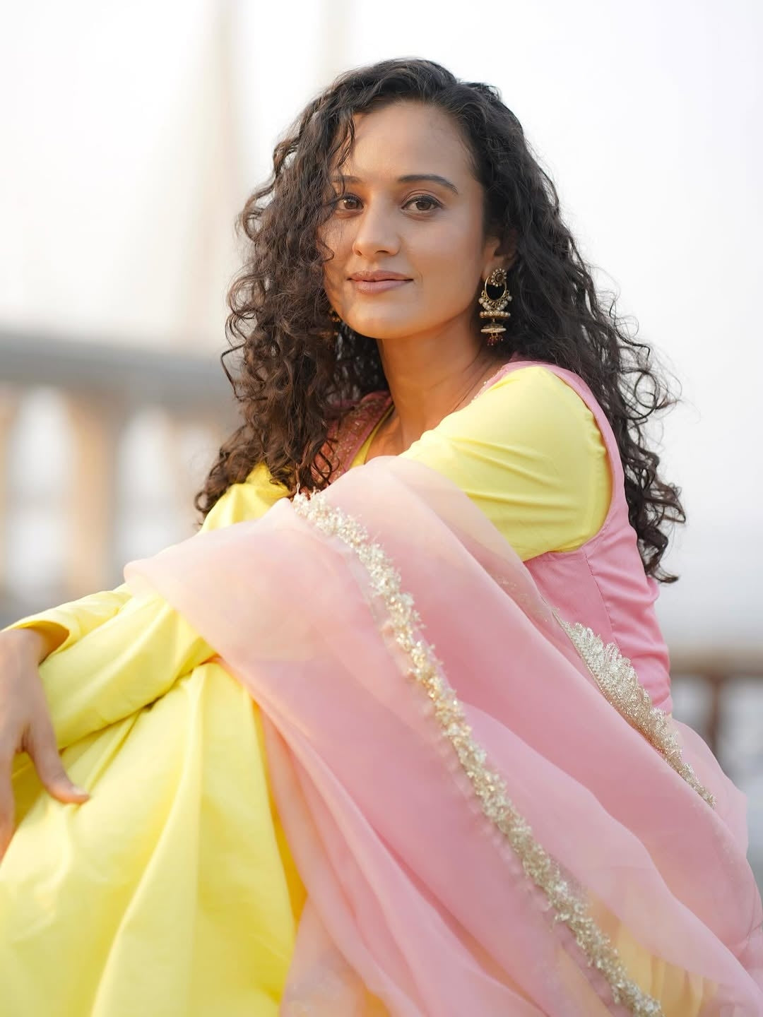 AAINA YELLOW SUIT SET WITH PINK EMBROIDERED CROP JACKET