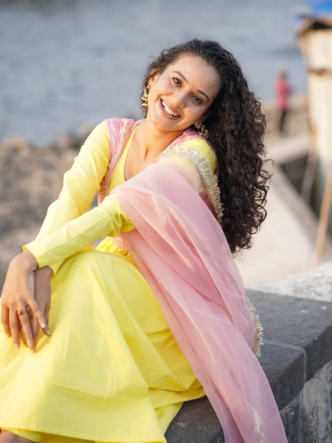 AAINA YELLOW SUIT SET WITH PINK EMBROIDERED CROP JACKET