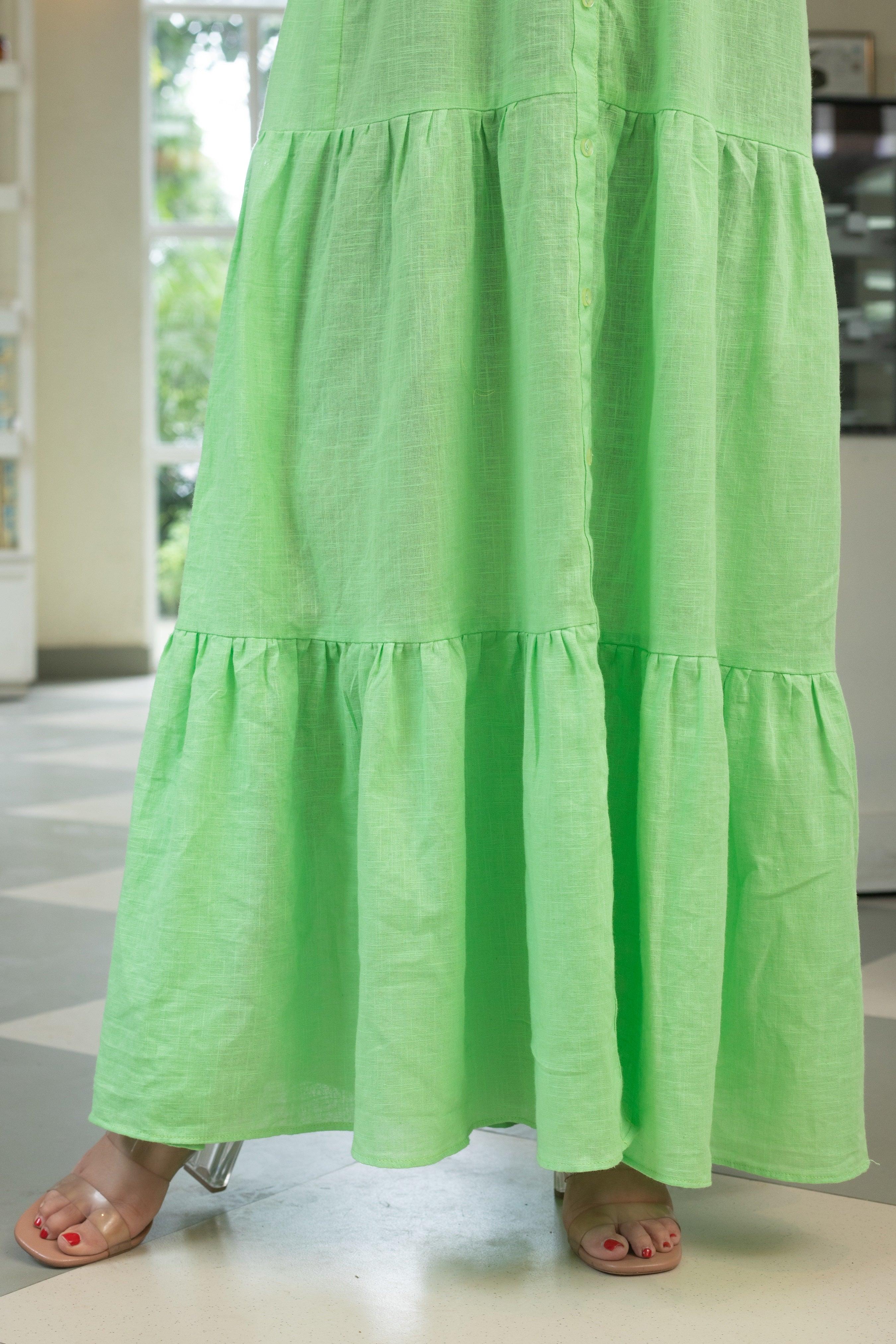 GREEN BREZZY DRESS - Sarnya