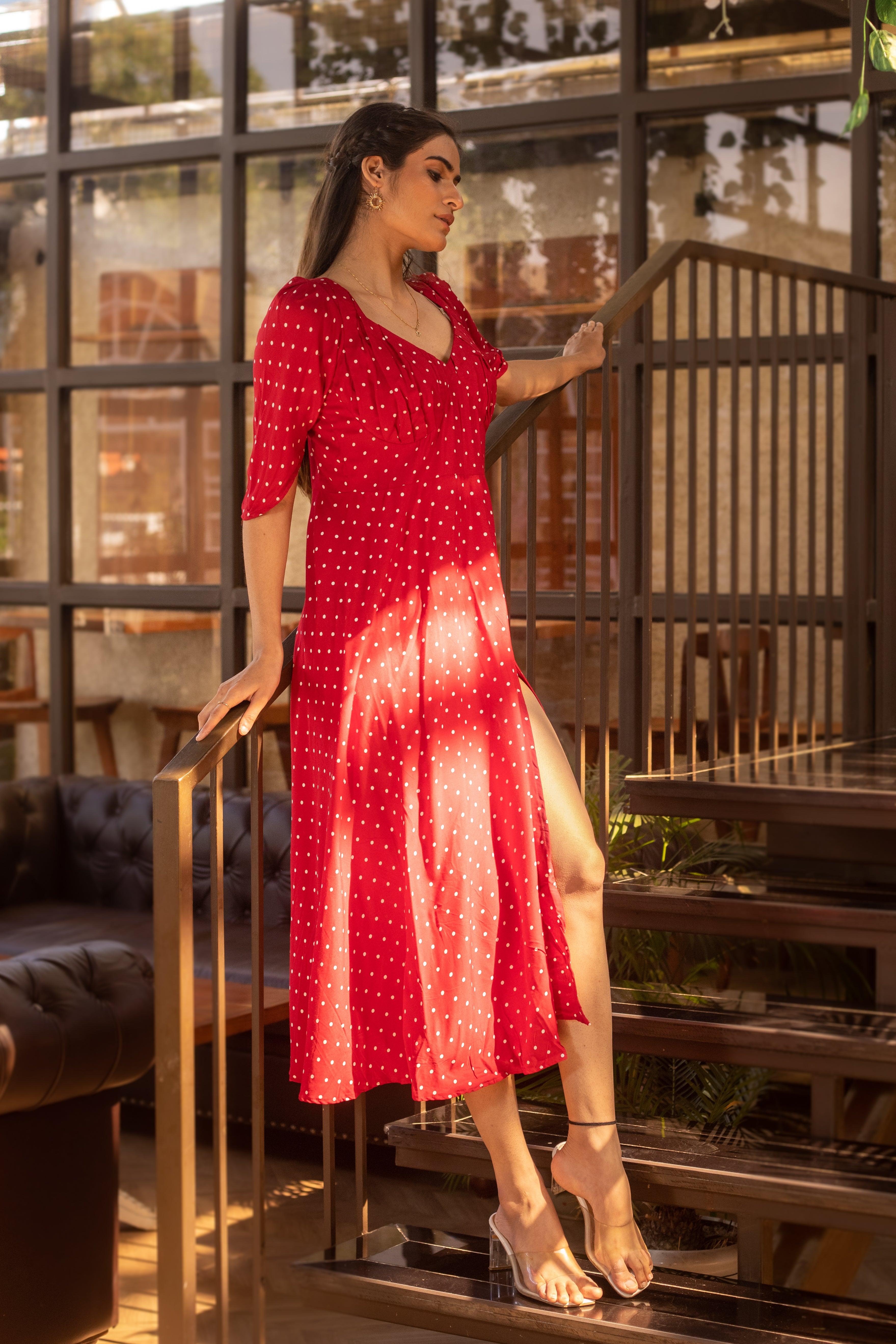 Urbanic Women A-line Red Dress - Buy Urbanic Women A-line Red Dress Online  at Best Prices in India | Flipkart.com