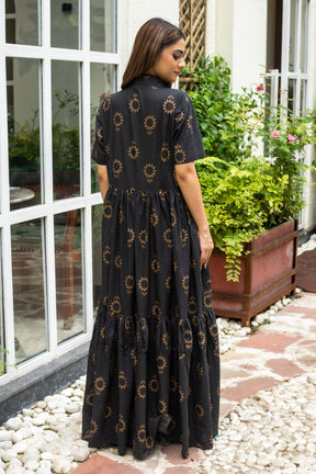BLACK SUNFLOWER DRESS - Sarnya