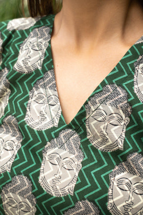 BUDDHA GREEN KURTA - Sarnya