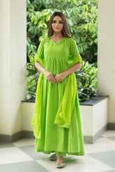 MEDHA ANARKALI SUIT SET - Sarnya