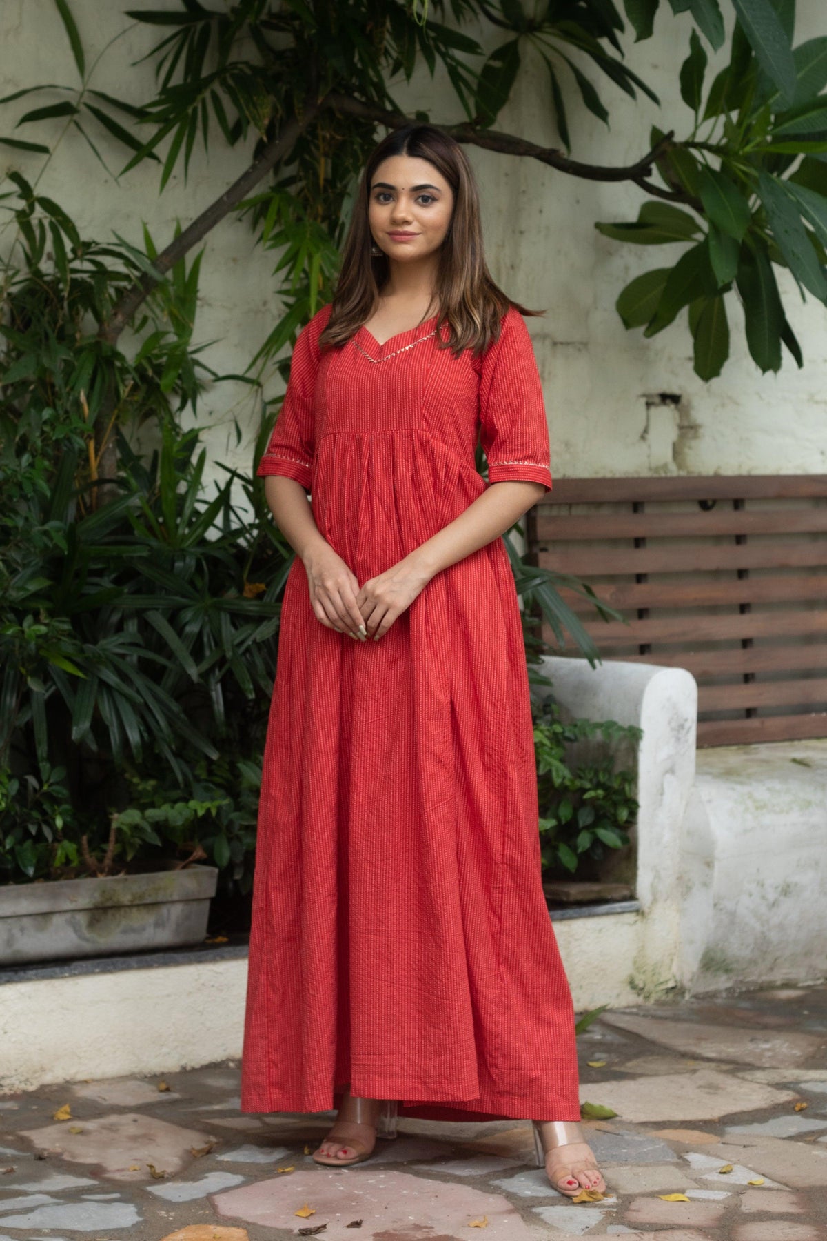 SCARLET RED SUIT SET - Sarnya