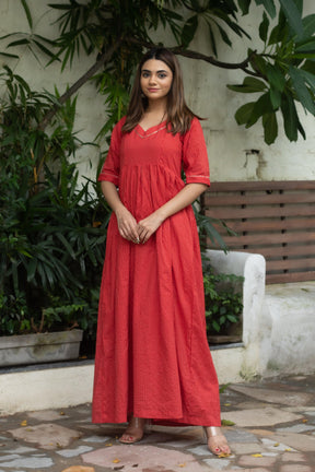 SCARLET RED SUIT SET - Sarnya