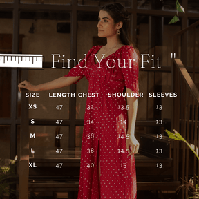 REDDISH POLKA DRESS - Sarnya